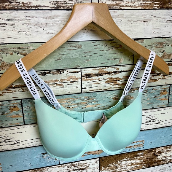Victoria's Secret T-Shirt Lightly Lined Full Coverage Bra in Mint Teal Size 32DD - Picture 2 of 4